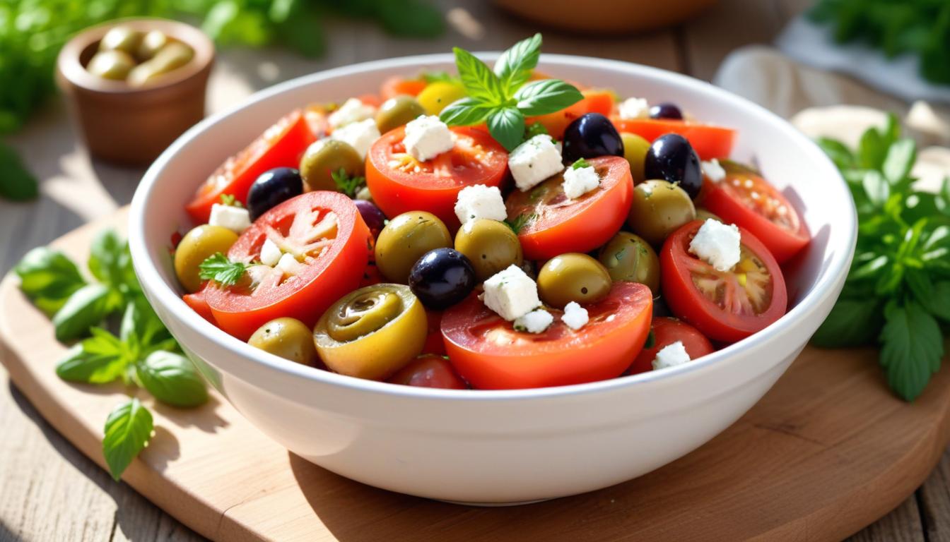 Zeytinli Peynirli Domates Salatası: Akdeniz Lezzetleri